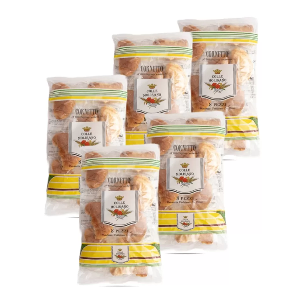 Cornetti vuoti Colle Molisano - Cartone da 5 confezioni da 8 pezzi, prodotto artigianale italiano.